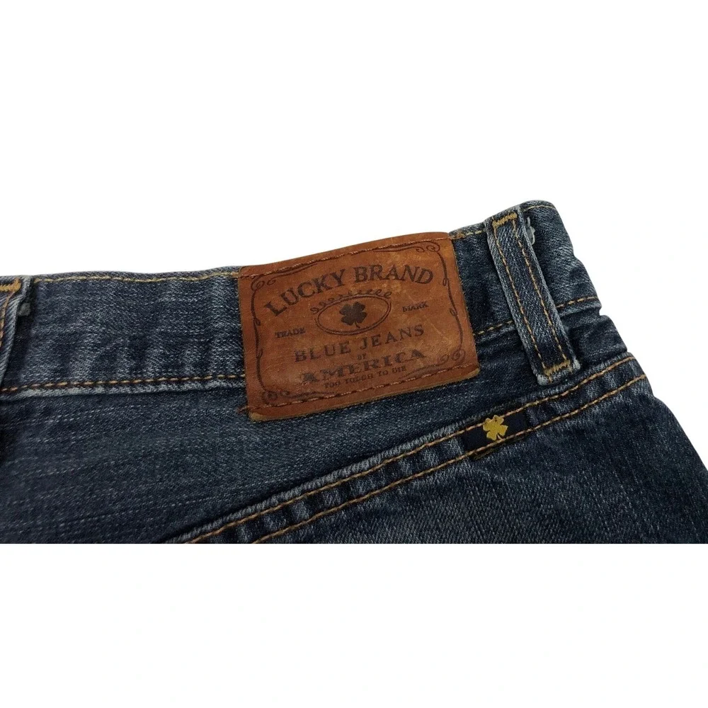 Lucky Brand 121 Heritage Slim Mens Dark Wash Blue Denim Jeans 33x32 Button Fly